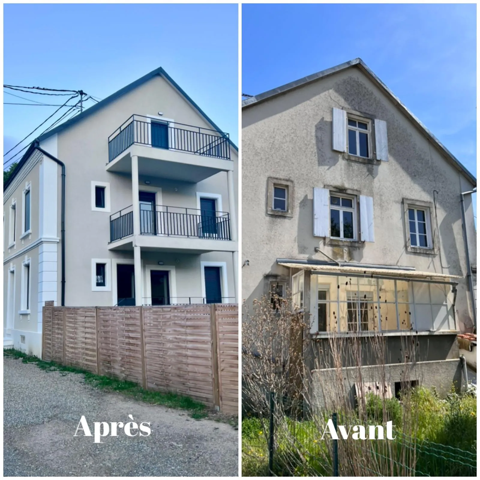 Chantier avant/après réalisé par BATINNOV68