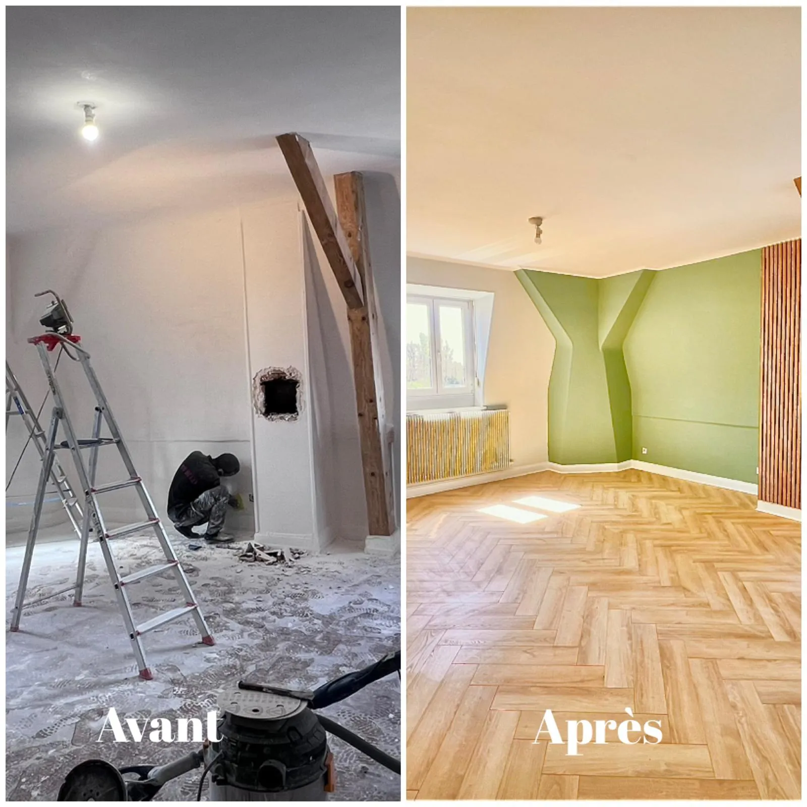 Chantier avant/après réalisé par BATINNOV68